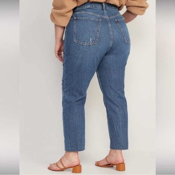 Old Navy Extra High Rise Sky High Straight Leg Jeans Button Fly Size 14 - Picture 9 of 9